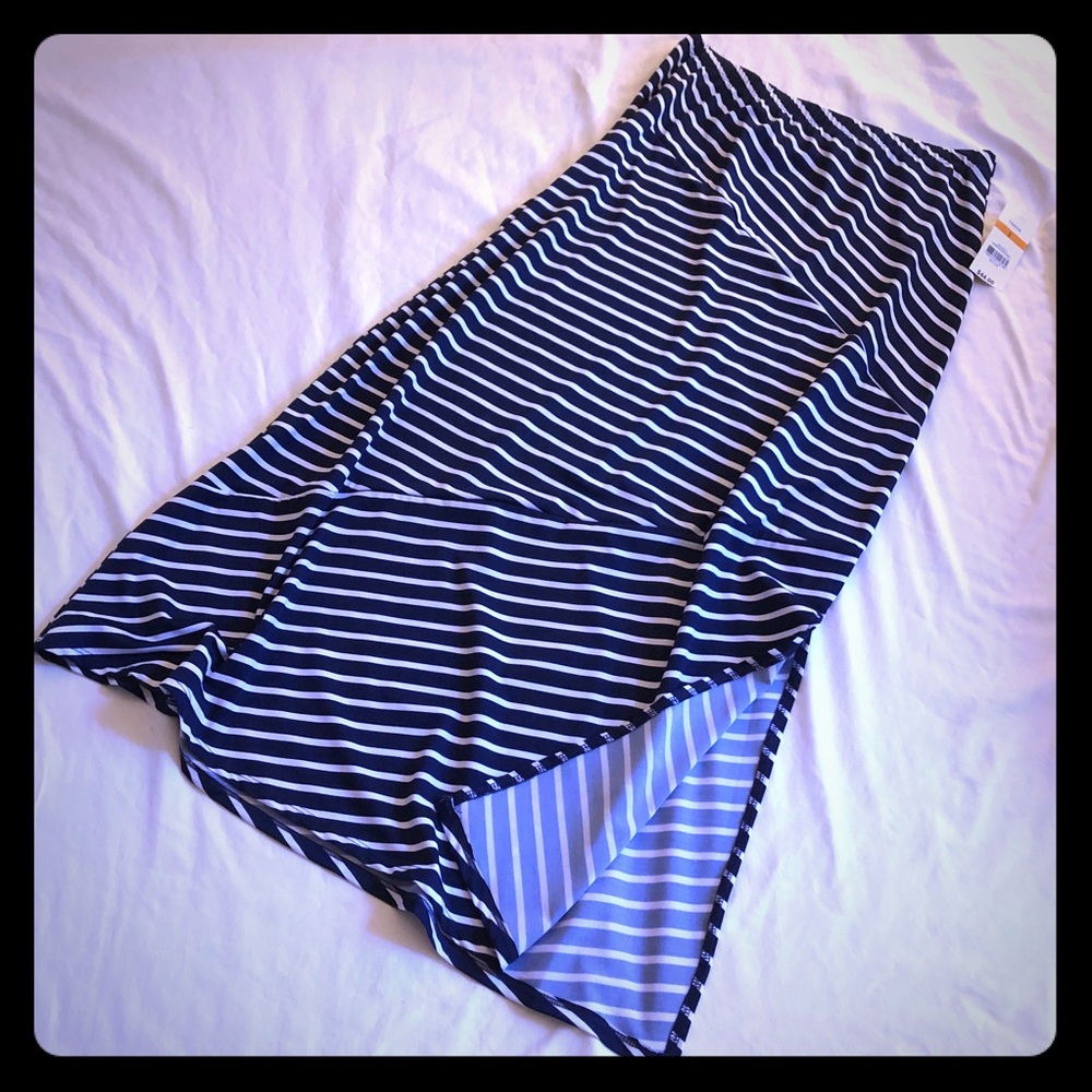 Kim Rogers Bias Striped Maxi Skirt Size Small NWT